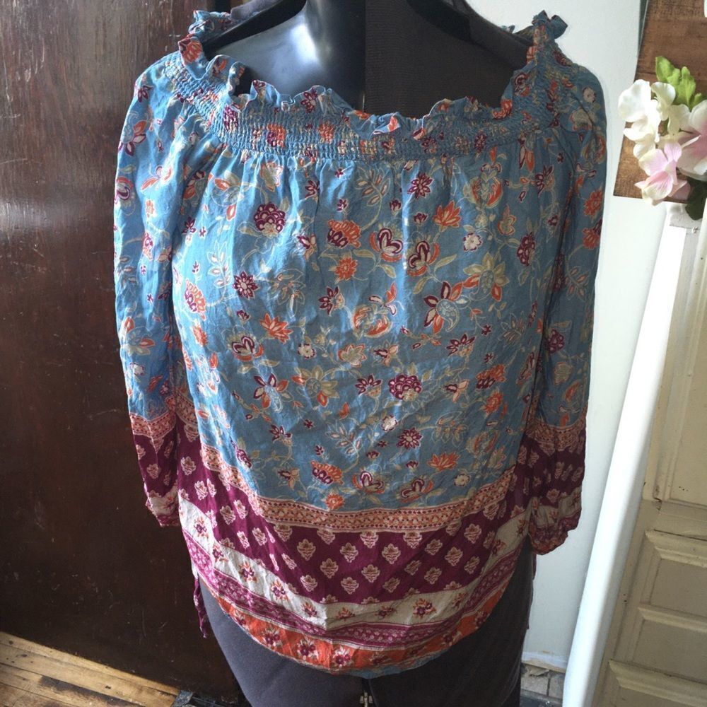 Beachlunchlounge Boho Patchwork Peasantblouse - image 1